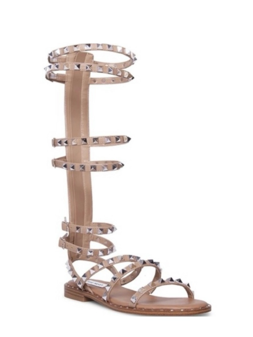 Steve Madden Trailblaze Tan Studded Gladiator Sandals Size 7 Like New w/ Box